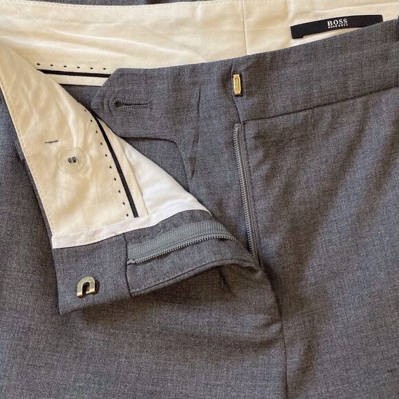 Hugo Boss Tulira Virgin Wool Slacks Full Length Dress Pants Office Exec Gray 6 - Picture 10 of 15